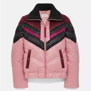 Coach retro chevron puffer jacket RARE SOLD OUT like new